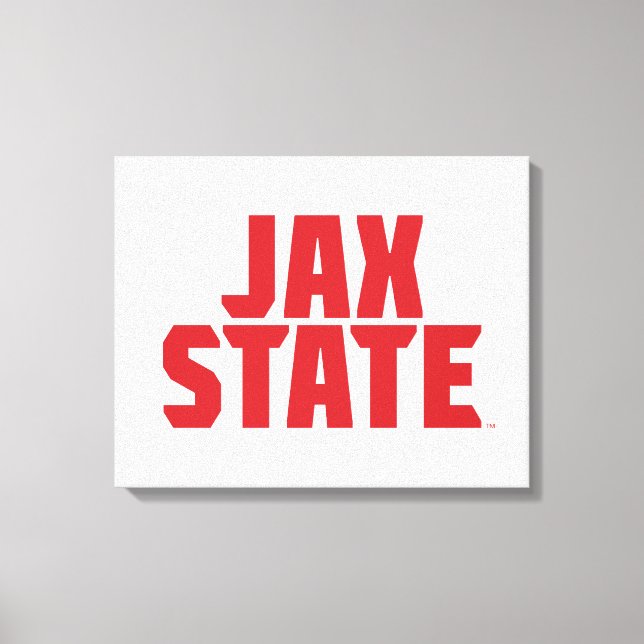 Jacksonville State University JAX STATE Bold Red Canvas Print (Front)