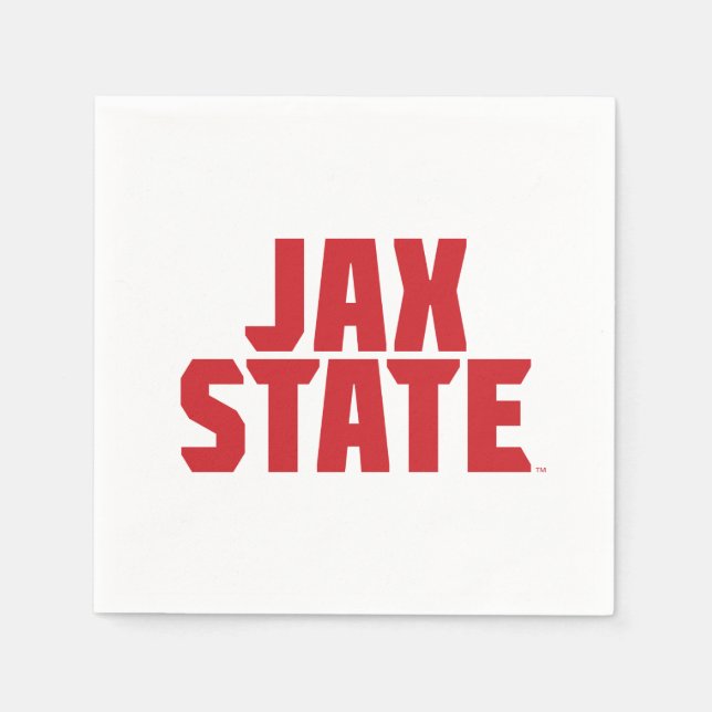 Jacksonville State University JAX STATE Bold Red Napkin (Front)