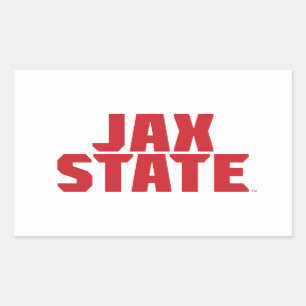 Jacksonville State University JAX STATE Bold Red Rectangular Sticker