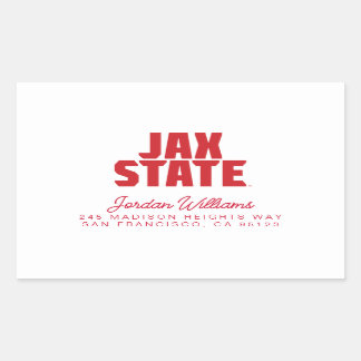 Jacksonville State University JAX STATE Bold Red Rectangular Sticker