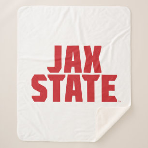 Jacksonville State University JAX STATE Bold Red Sherpa Blanket