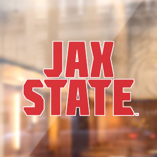 Jacksonville State University JAX STATE Bold Red Window Cling