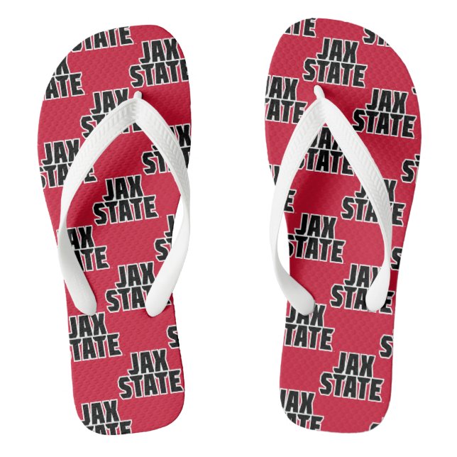 Jacksonville State University JAX STATE Bold Text Flip Flops (Footbed)