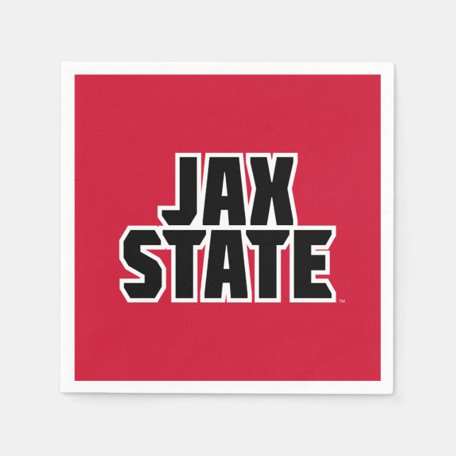 Jacksonville State University JAX STATE Bold Text Napkin (Front)