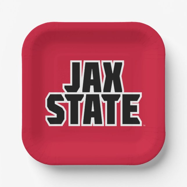 Jacksonville State University JAX STATE Bold Text Paper Plate (Front)