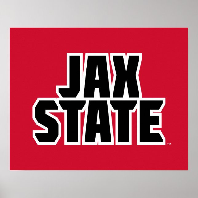 Jacksonville State University JAX STATE Bold Text Poster (Front)