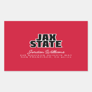 Jacksonville State University JAX STATE Bold Text Rectangular Sticker