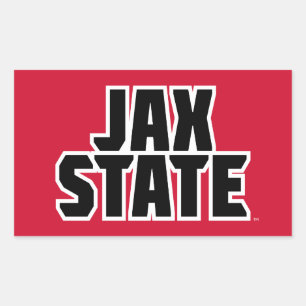 Jacksonville State University JAX STATE Bold Text Rectangular Sticker