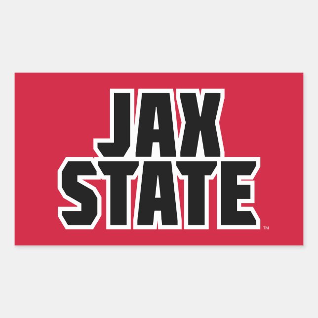 Jacksonville State University JAX STATE Bold Text Rectangular Sticker (Front)