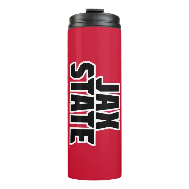 Jacksonville State University JAX STATE Bold Text Thermal Tumbler (Front)