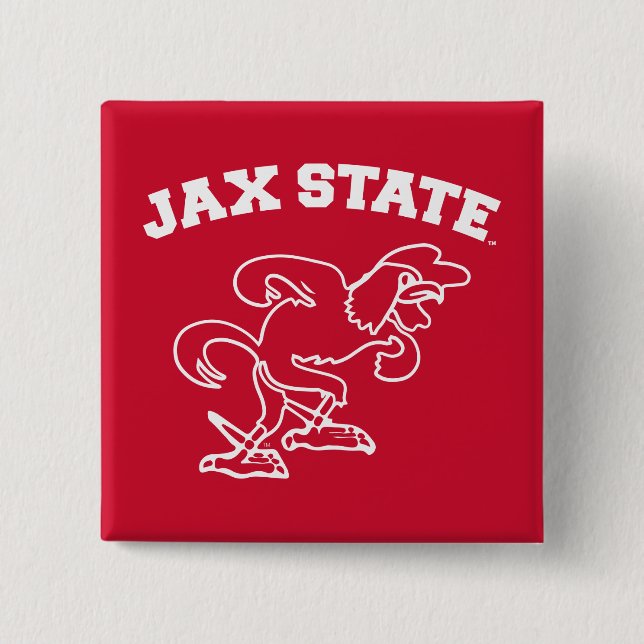 Jacksonville State University JAX State Gamecocks 15 Cm Square Badge (Front)