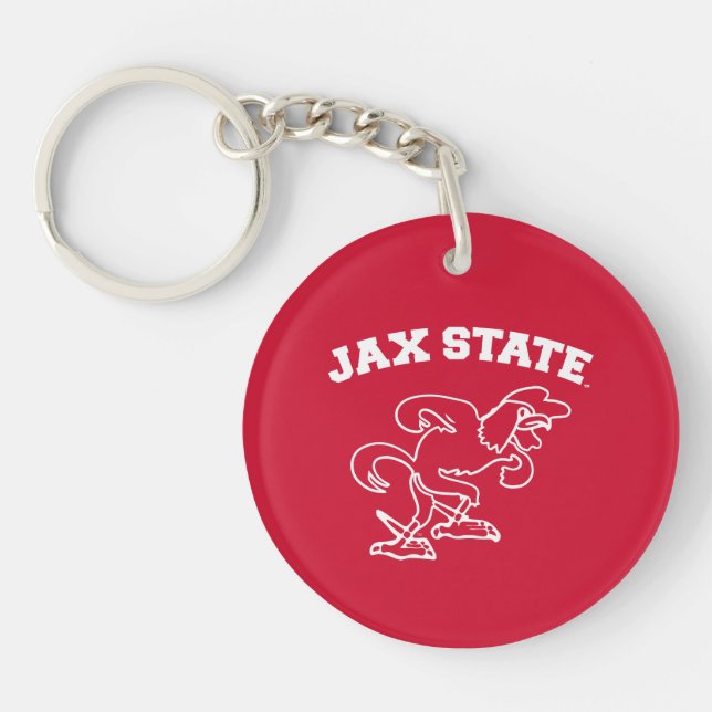Jacksonville State University JAX State Gamecocks Key Ring (Front)