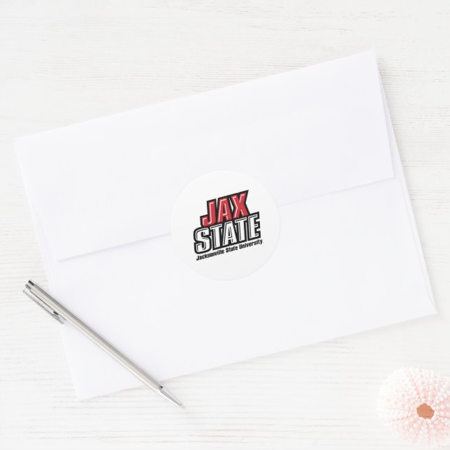 Jacksonville State University JAX STATE Logo Classic Round Sticker (Envelope)