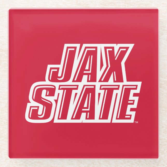 Jacksonville State University JAX STATE Logo Glass Coaster (Front)