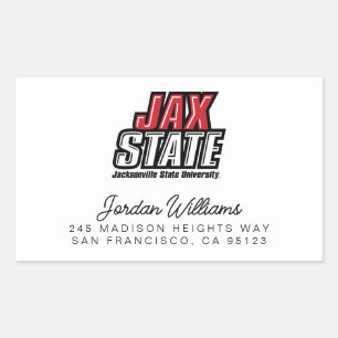 Jacksonville State University JAX STATE Logo Rectangular Sticker