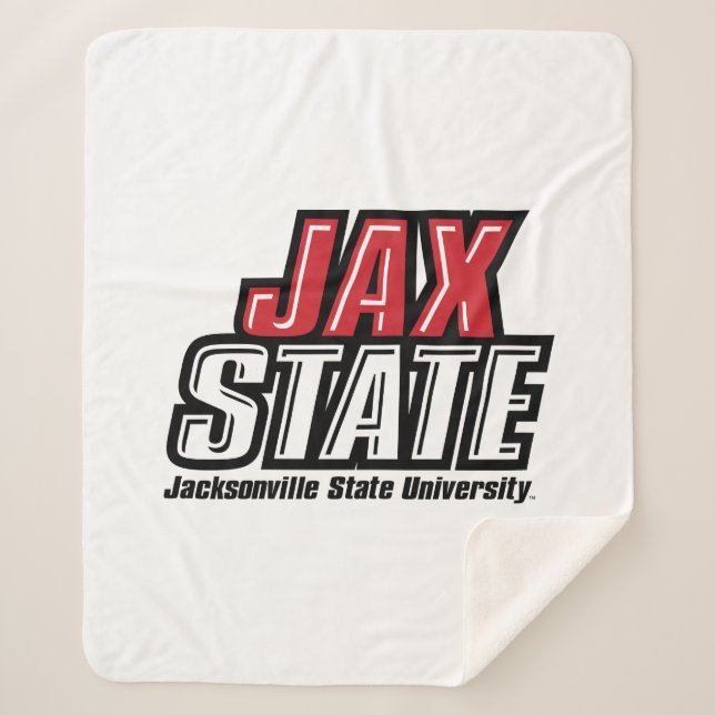 Jacksonville State University JAX STATE Logo Sherpa Blanket (Front)