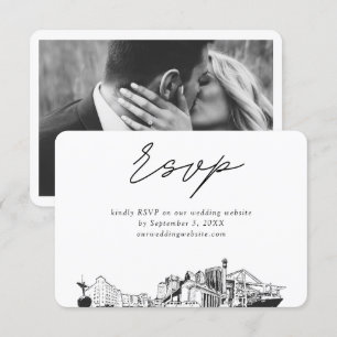 Jacksonville Wedding Minimalist Sketch RSVP Enclosure Card