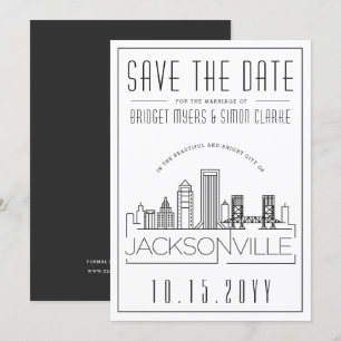 Jacksonville Wedding   Skyline Save the Date Invitation