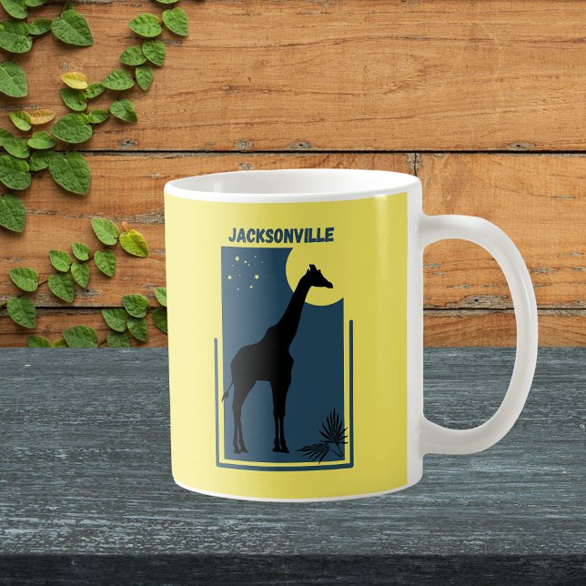 Jacksonville Zoo Florida Vintage Giraffe Coffee Mug (Jacksonville Florida Zoo Safari Animal Adventure Giraffe Mug)