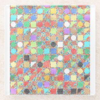 Jackuard Knitting colorful Glass Coaster