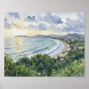 Jaco Beach Costa Rica Watercolor Poster