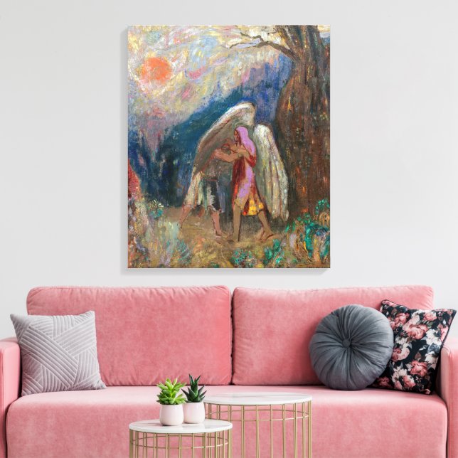Jacob and the Angel | Odilon Redon | Canvas Print (Insitu(LivingRoom))