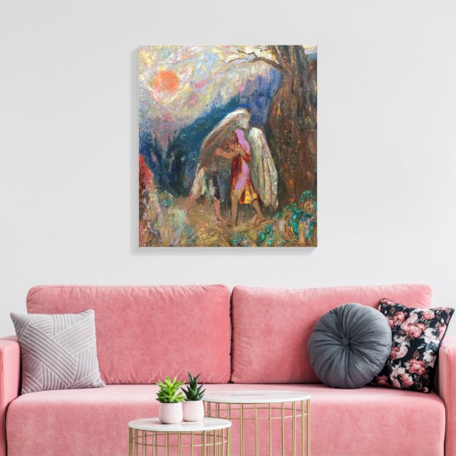Jacob and the Angel | Odilon Redon | Canvas Print (Insitu(LivingRoom))