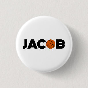 Jacob Basketball 3 Cm Round Badge