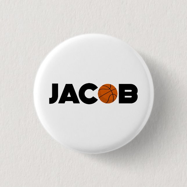 Jacob Basketball 3 Cm Round Badge (Front)