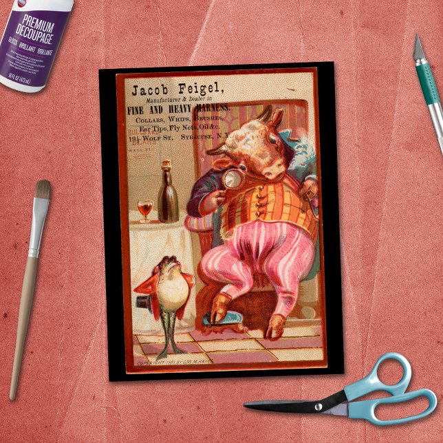 Jacob Feigel Harness Ad Vintage craft Tissue Paper (Creator Uploaded)