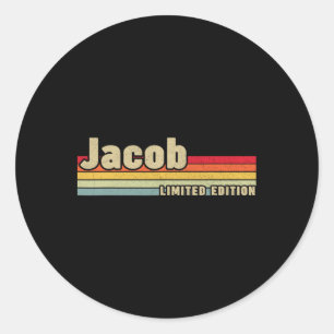 Jacob Gift Name Personalised Birthday Funny Christ Classic Round Sticker