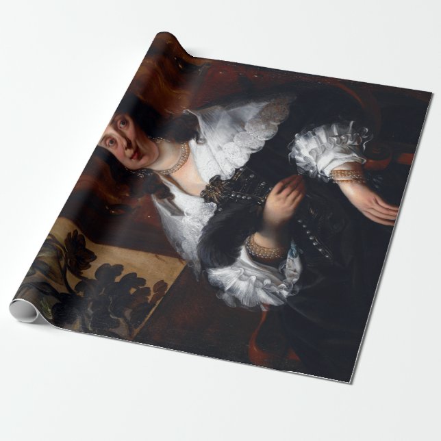 Jacob Jordaens Portrait of a Lady Wrapping Paper (Unrolled)