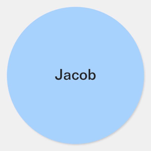 Jacob Light Blue  Kids Name Sticker Personalised (Front)