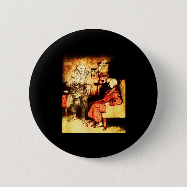Jacob Marley Ghost Scrooge Bah Humbug Christmas Ca 6 Cm Round Badge (Front)