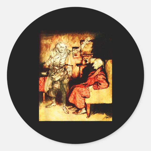 Jacob Marley Ghost Scrooge Bah Humbug Christmas Ca Classic Round Sticker (Front)