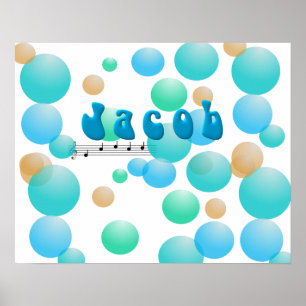 Jacob Musical Name Nursery Room Poster