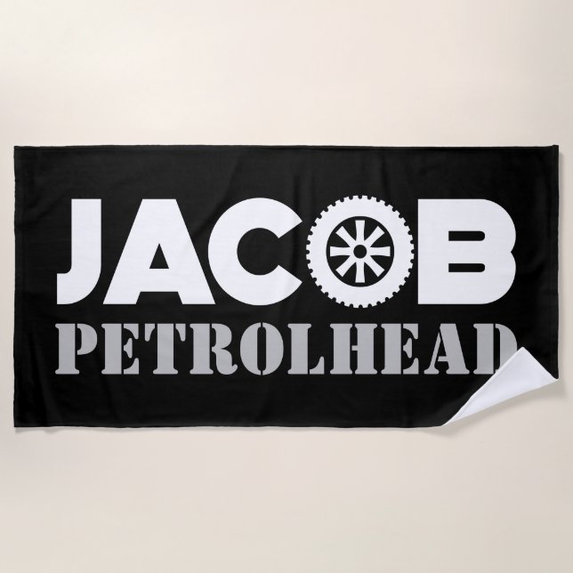 Jacob Petrol Head Beach Towel (Front)