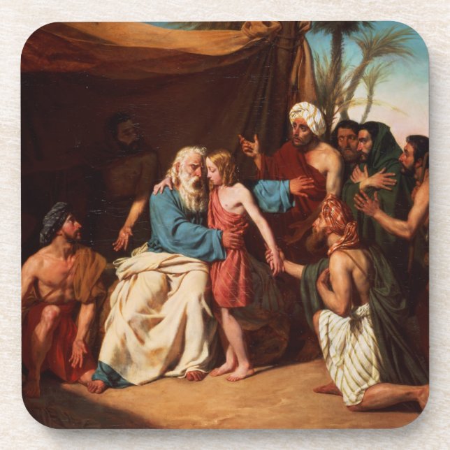 Jacob refusing to release Benjamin, 1829 (oil on c Coaster (Front)