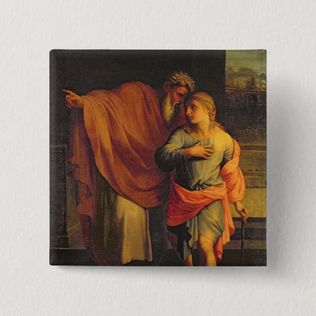 Jacob Sending his Son, Joseph 15 Cm Square Badge (Front)