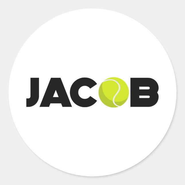 Jacob Tennis Classic Round Sticker (Front)