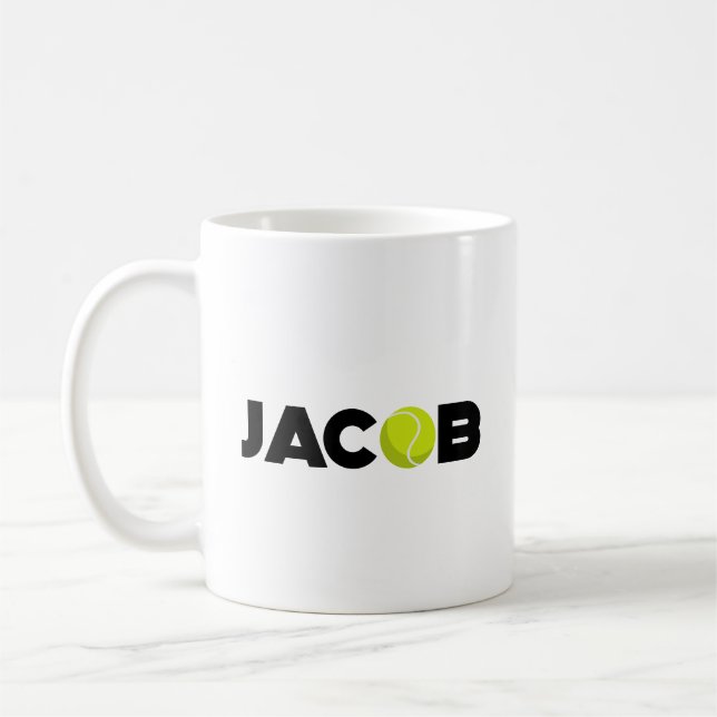 Jacob Tennis Coffee Mug (Left)