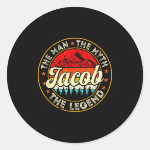 Jacob The Man The Myth The Legend D Name Classic Round Sticker