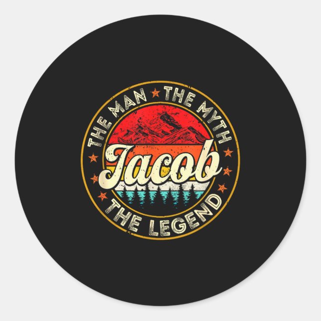 Jacob The Man The Myth The Legend D Name  Classic Round Sticker (Front)