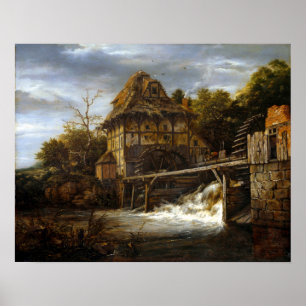 Jacob van Ruisdael Two Undershot Watermills Poster