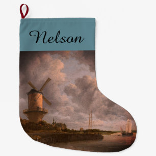Jacob van Ruisdael's Windmill:  Large Christmas Stocking