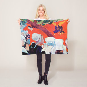 Jacob Wrestling with the Angel, Gauguin Fleece Blanket