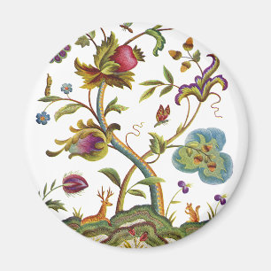 Jacobean Crewel Embroidery Tree of Life Magnet