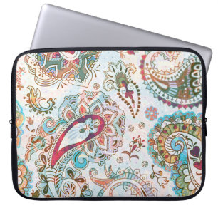 Jacobean Ethnic Floral Pattern Laptop Sleeve