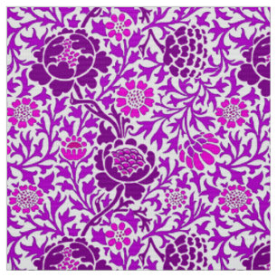 Jacobean Floral, Amethyst Purple and Lilac Fabric