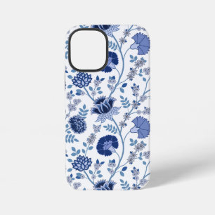 Jacobean Floral Big Pattern Blues on White iPhone 12 Mini Case